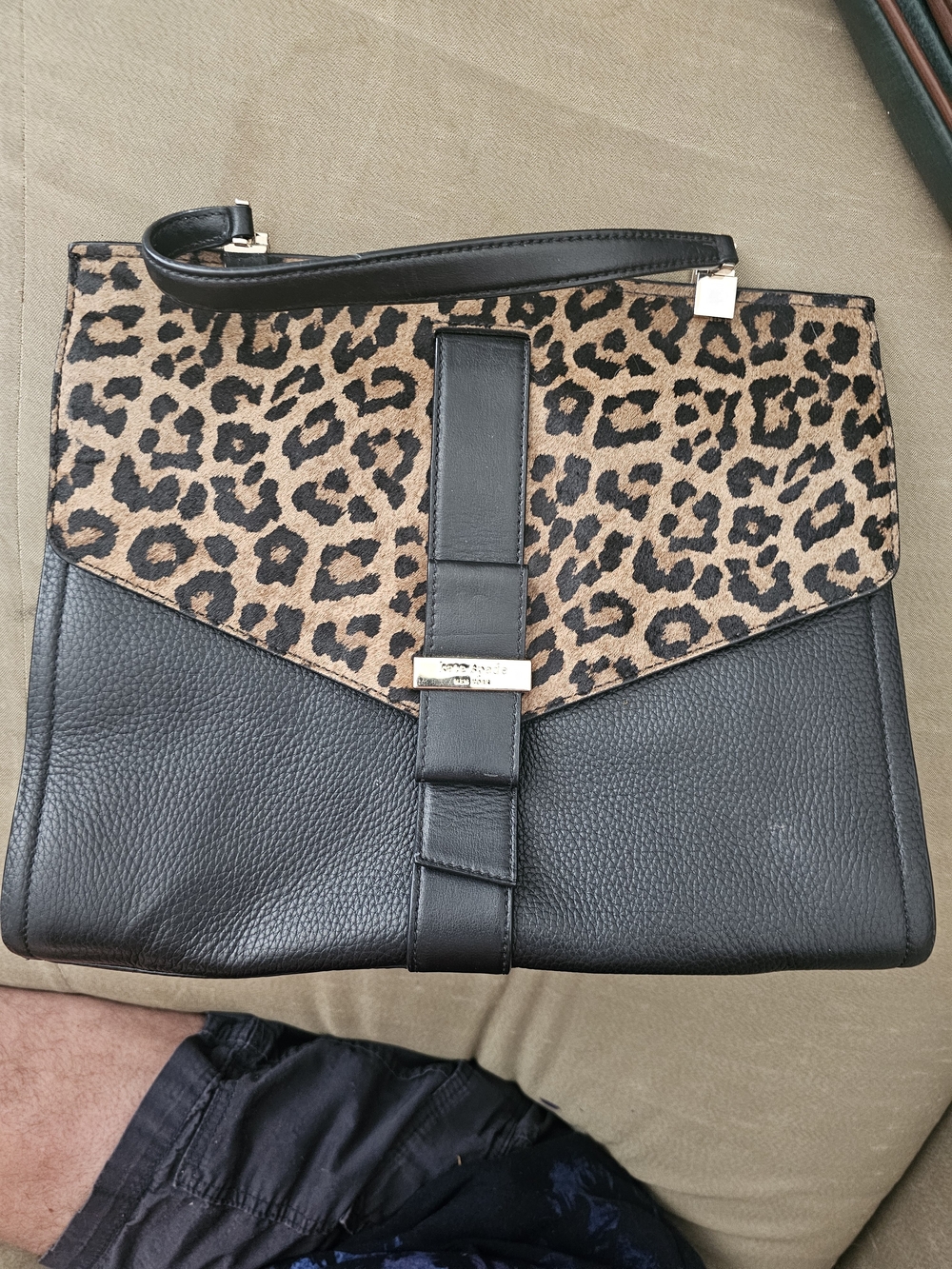 Kate Spade Leopard Print and Black Leatherette Women’s Clutch - Picture 1 of 6